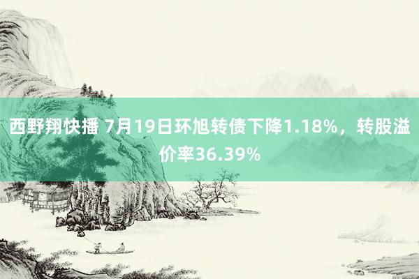 西野翔快播 7月19日环旭转债下降1.18%，转股溢价率36.39%