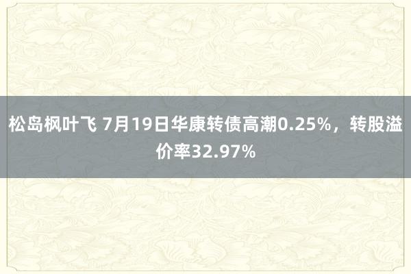 松岛枫叶飞 7月19日华康转债高潮0.25%，转股溢价率32.97%