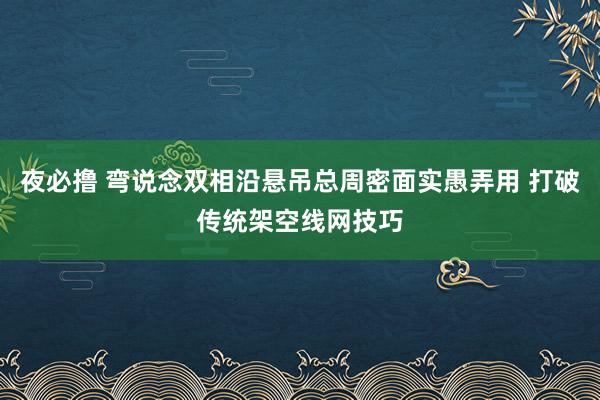 夜必撸 弯说念双相沿悬吊总周密面实愚弄用 打破传统架空线网技巧