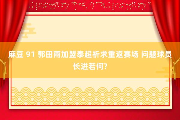 麻豆 91 郭田雨加盟泰超祈求重返赛场 问题球员长进若何?