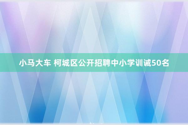 小马大车 柯城区公开招聘中小学训诫50名